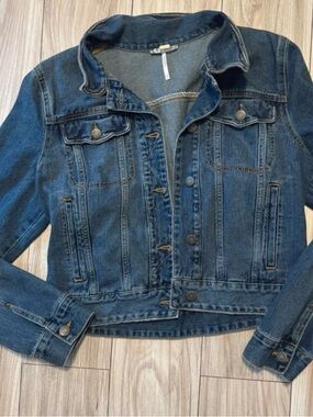 Free People Medium Blue Denim Jean Jacket